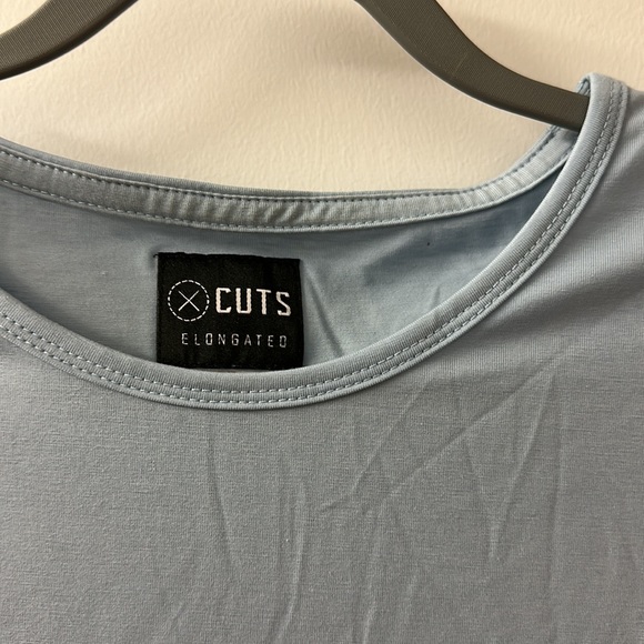 Cuts Wide Neck Pocket Crew Elongated, XL, Light Blue - Picture 2 of 4